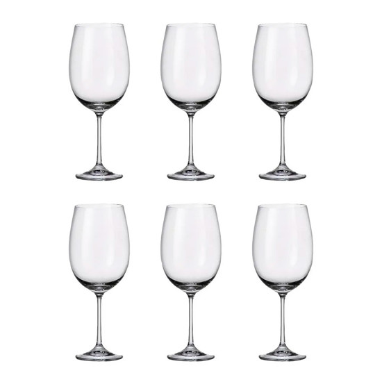 Imagem CONJUNTO MILVUS 6 TAÇAS 640ML PARA VINHO EM CRISTAL 24X9X9CM - CRYSTAL BOHEMIA