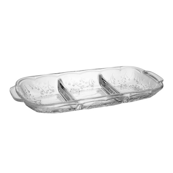 Imagem PETISQUEIRA COM 3 DIVISORIAS NEW BUTTERFLY EM CRISTAL ECOLÓGICO 3X30X13CM - LYOR