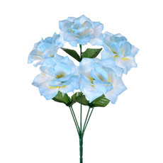 Imagem de BUQUÊ PERMANENTE DECORATIVO DE ROSAS AZUIS EM PLÁSTICO MOLDÁVEL 30X12CM - GRILLO - Grillo Ltda