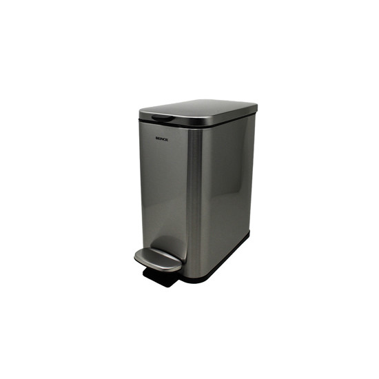 Imagem LIXEIRA COM PEDAL E BALDE 5L EM AÇO INOX ESCOVADO 30X28X14 CM - BRINOX