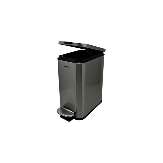 Imagem LIXEIRA COM PEDAL E BALDE 5L EM AÇO INOX ESCOVADO 30X28X14 CM - BRINOX
