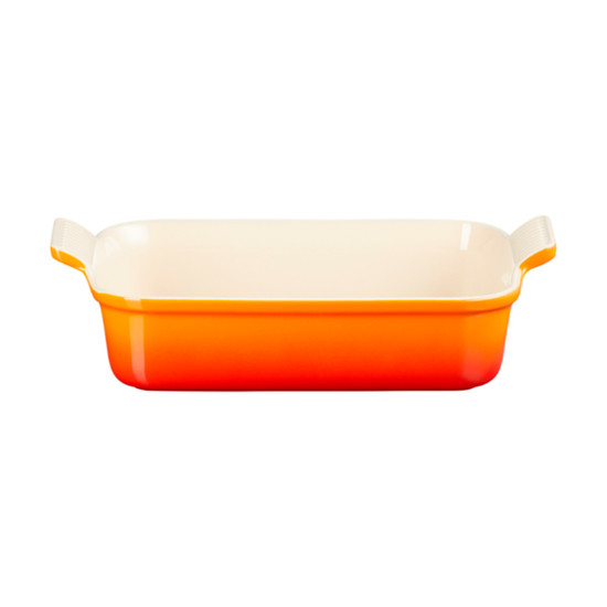 Imagem TRAVESSA RETANGULAR HERITAGE LARANJA EM CERÂMICA 9,1X39X25,4CM - LE CREUSET