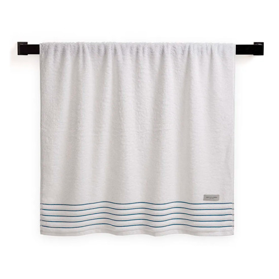 Imagem TOALHA DE ROSTO PALLADIO BRANCO E ADRIÁTICO EM ALGODÃO 80X48CM - TRUSSARDI