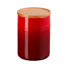 Imagem de POTE VERMELHO EM CERÂMICA 1,9L COM TAMPA DE MADEIRA 19X13,9X13,9CM - LE CREUSET - Le Creuset Do Brasil 