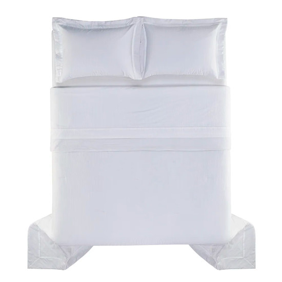Imagem COLCHA COM PORTA TRAVESSEIROS KING 100% ALGODÃO FRATELLI BRANCO - TRUSSARDI