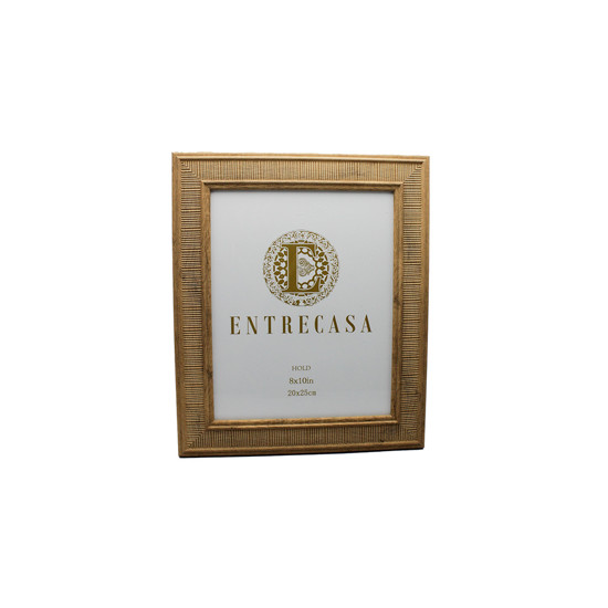 Imagem PORTA-RETRATO EM MDF COM BORDA EM TEXTURA LISTRADA MARROM 30X25X2CM - ENTRECASA