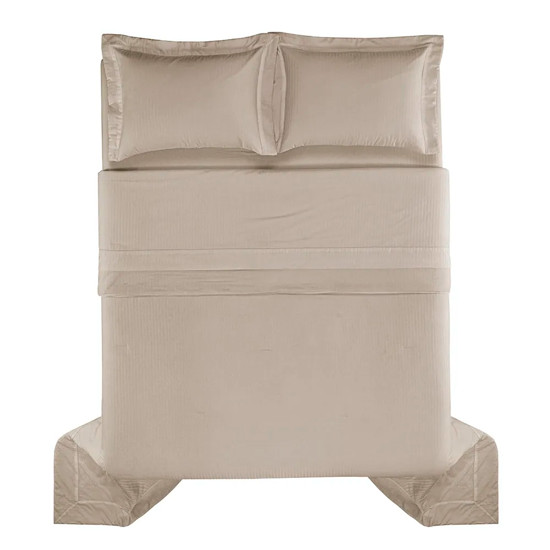 Imagem COLCHA COM PORTA TRAVESSEIROS KING 100% ALGODÃO FRATELLI NOCCIOLA - TRUSSARDI