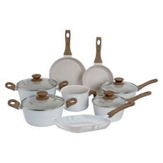 Imagem de CONJUNTO 8 PANELAS MÁRMOL STYLE COOK COM REVESTIMENTO CERÂMICO - MIMO STYLE - Mimo Importacao Exportacao Ltda