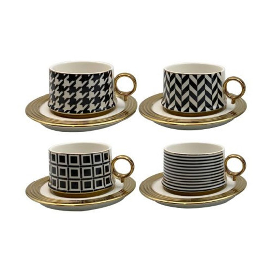 Imagem JOGO DE 8 PEÇAS PARA CAFÉ 100ML MOTIF EM PORCELANA 6X13X13CM - L'HERMITAGE