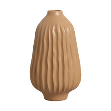 Imagem de VASO DECORATIVO ESTRIADO EM CERÂMICA BEGE 34,4X19,5CM - CERÂMICA MAZZOTTI - Ceramica Artistica Mazzotti Ltda