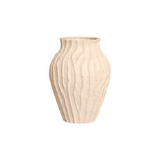 Imagem de VASO DECORATIVO ESTRIADO EM CERÂMICA ROSÊ FOSCO 32,5X23,5CM - CERÂMICA MAZZOTTI - Ceramica Artistica Mazzotti Ltda