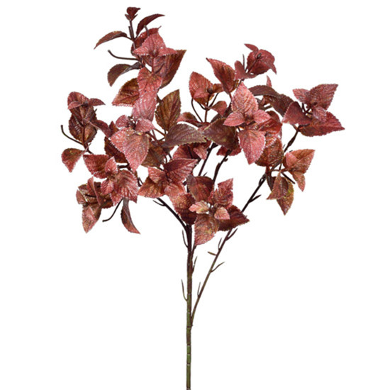 Imagem HASTE DECORATIVA DE FOLHAS DE MENTA VERMELHO OUTONO EM PLÁSTICO MOLDÁVEL - GRILLO