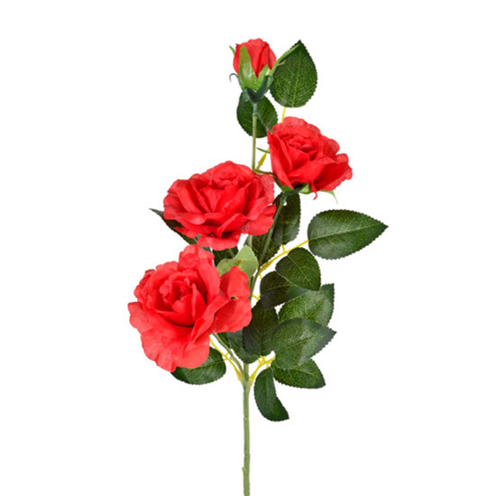 Imagem HASTE DECORATIVA DE ROSAS SILVESTRES VERMELHAS EM PLÁSTICO MOLDÁVEL 63X17CM - GRILLO