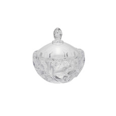 Imagem de POTICHE DECORATIVO EM VIDRO COM TAMPA 19X17X17CM - ADELY CRYSTAL - Dayhome Comercial Ltda