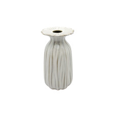 Imagem de VASO BRANCO DECORATIVO EM CERÂMICA COM TOPO FORMATO FLOR 17X9CM - ENTRECASA - Inverno Verao Comercio De Modas E Decoracao Eireli