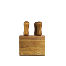 Imagem de JOGO DE FACAS PARA QUEIJO 4 PEÇAS COM SUPORTE EM MADEIRA DE ACÁCIA 14X11X6CM - TUUT - Yangzi Brasil Corporation S A 