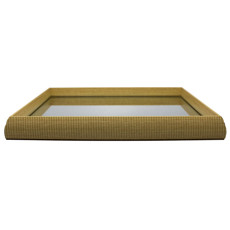Imagem de BANDEJA RETANGULAR EM MDF BEGE ESPELHADA COM BORDA CHANFRADA 5X44X30CM - ENTRECASA - Inverno Verao Comercio De Modas E Decoracao Eireli