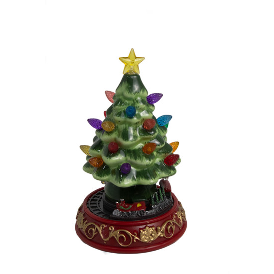 Imagem MINI ÁRVORE DE RESINA COM LED, MOVIMENTO E MUSICA DE NATAL MOVIDO A PILHAS 3AAA - GRILLO 58875
