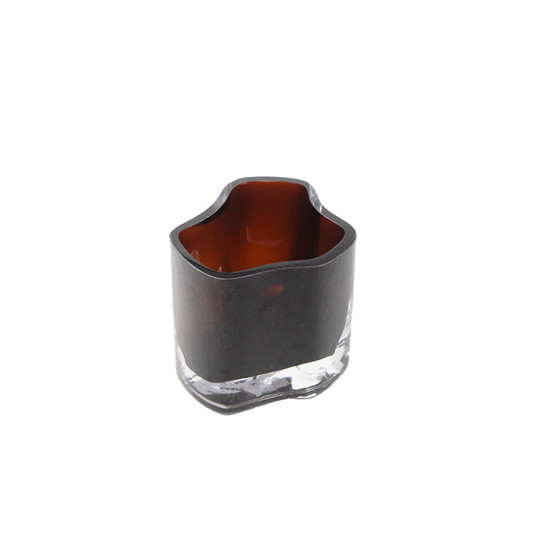 Imagem VASO DECORATIVO EM VIDRO COR CAFÉ 14X10X13CM - GRILLO 58349
