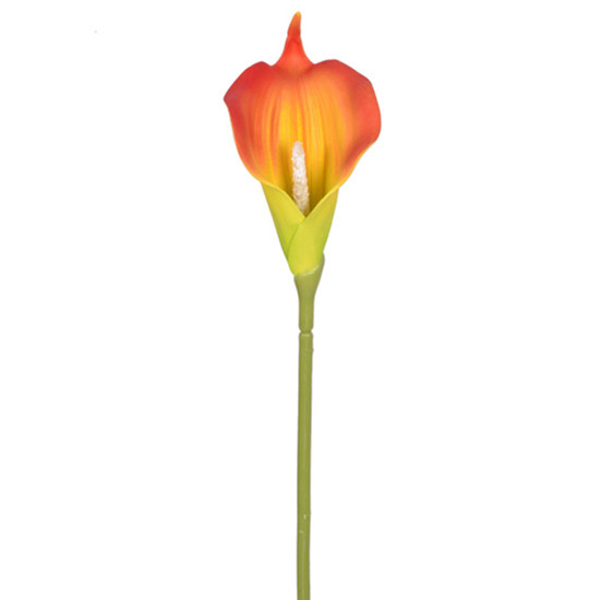 Imagem HASTE DECORATIVA DE COPO DE LEITE E.V.A LARANJA EM PLÁSTICO MOLDÁVEL 35X10CM - GRILLO