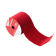 Imagem de FITA NATALINA DECORATIVA VERMELHA 10CMX4,5M - CROMUS - Cromus Embalagens Ind. E Com. Ltda
