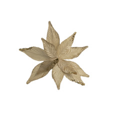 Imagem de POINSÉTIA DECORATIVA DE NATAL COR DOURADO COM GLITTER CABO CURTO 20CM - CROMUS  - Cromus Embalagens Ind. E Com. Ltda