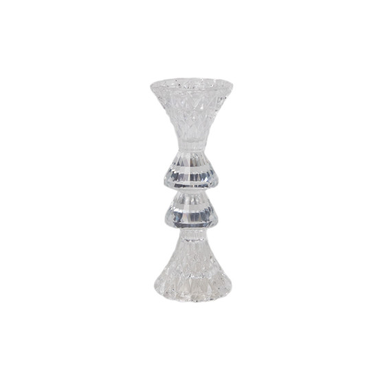 Imagem CASTIÇAL DECORATIVO EM VIDRO TRANSPARENTE 6X6X16CM - GRILLO 59154