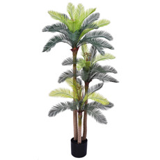 Imagem de PLANTA PALMEIRA CICUS COM FOLHAS VERDE EM PLÁSTICO E TRONCO EM PVC COM POTE- GRILLO - Grillo Ltda