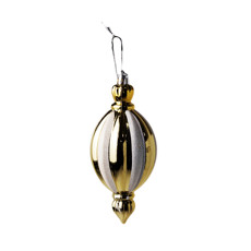Imagem de PENDENTE DECORATIVO DE NATAL COR DOURADO E BRANCO COM GLITTER 2 UNIDADES 13CM - CROMUS  - Cromus Embalagens Ind. E Com. Ltda