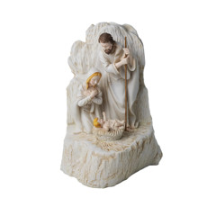 Imagem de PRESÉPIO DECORATIVO NATALINO EM RESINA COR CREME 28X20X14 CM - GRILLO 59101 - Grillo Ltda