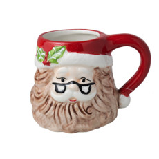 Imagem de CANECA NATALINA PAPAI NOEL DECORATIVA COLORIDA EM CERÂMICA 10X15X10 CM - Cromus Embalagens Ind. E Com. Ltda