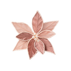 Imagem de POINSÉTIA DECORATIVA COR ROSA PEROLA COM CABO LONGO 45CM - TOK DA CASA - Cromus Embalagens Ind. E Com. Ltda