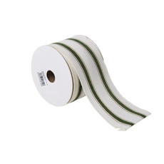 Imagem de FITA NATALINA DECORATIVA COLORIDA EM TECIDO 6,3CM X 9,14M - Dinatale Import Ltda