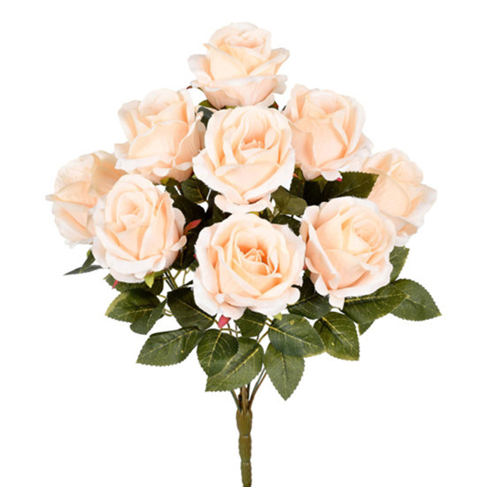 Imagem BUQUÊ DECORATIVO DE BOTÕES DE ROSAS CHAMPANHE EM PLÁSTICO MOLDÁVEL 47X28CM - GRILLO