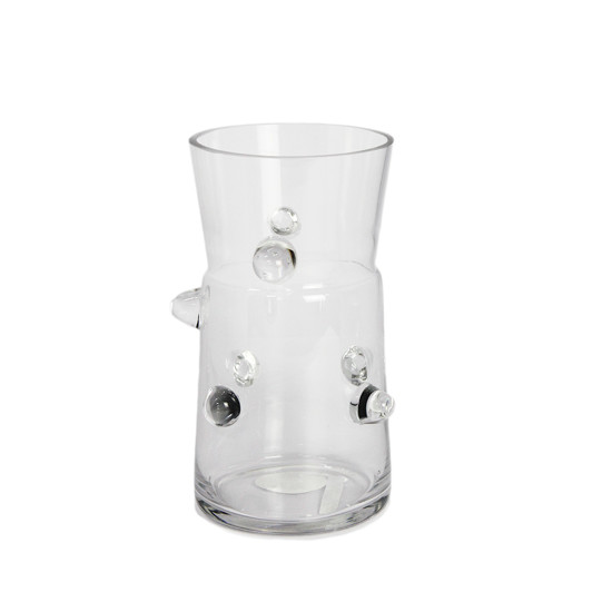 Imagem VASO DECORATIVO DE VIDRO COM BOLAS EM ALTO RELEVO 25X18CM - ENTRECASA