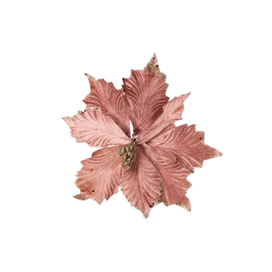 Imagem HASTE DECORATIVA NATALINA FLOR POINSETIA ROSA 20X20X15 CM