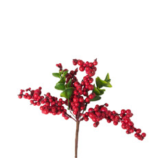 Imagem de HASTE DECORATIVA DE NATAL COM FRUTAS VERMELHA 21CM DE PLÁSTICO - DINATALE IMPORT - Dinatale Import Ltda