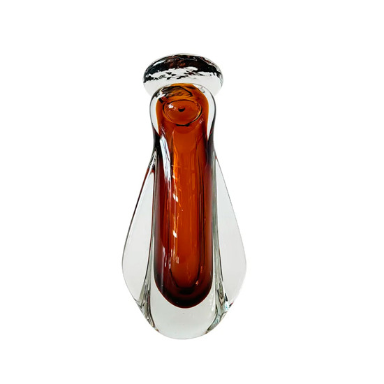 Imagem FIGURA DECORATIVA EM VIDRO AMBAR ESTILO MURANO 26X11X6CM - CROSS