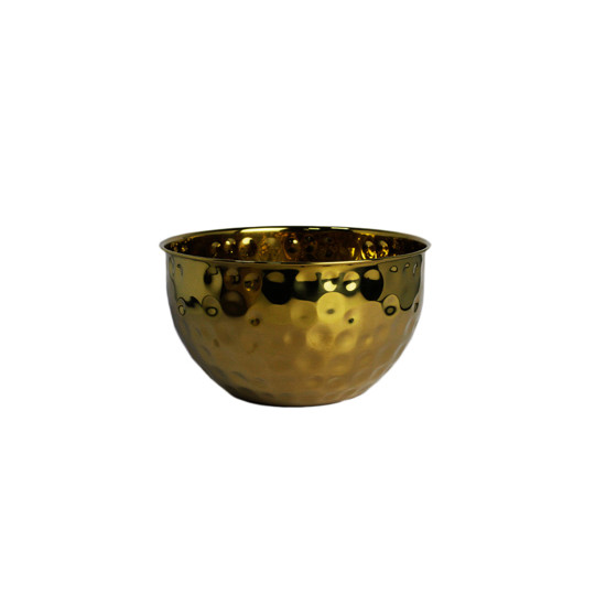 Imagem BOWL MARTELADO DOURADO EM AÇO INOX 13X23CM - LILIAN GIFT DESIGN