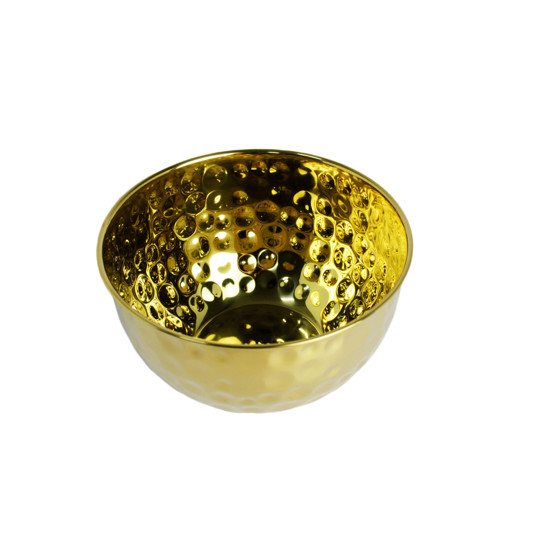 Imagem BOWL MARTELADO DOURADO EM AÇO INOX 13X23CM - LILIAN GIFT DESIGN