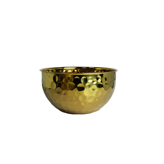 Imagem BOWL MARTELADO DOURADO EM AÇO INOX 14,5X27CM - LILIAN GIFT DESIGN