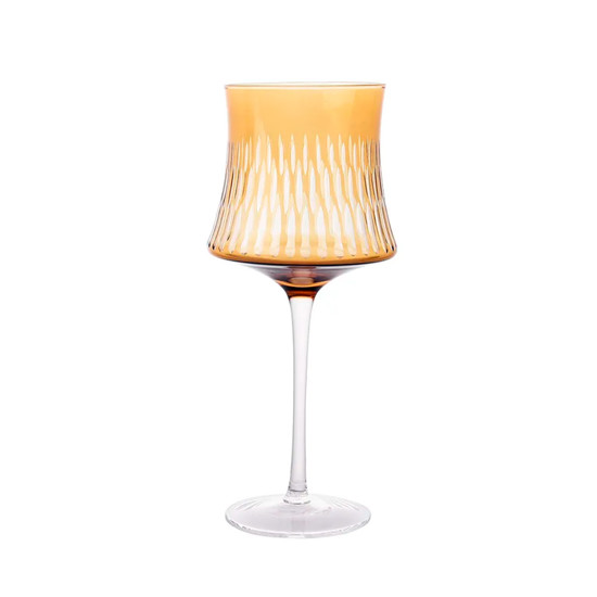Imagem CONJUNTO DE TAÇAS EM VIDRO AMARELO E TRANSPARENTE 500ML 6 PEÇAS 23X10X10CM - CROSS