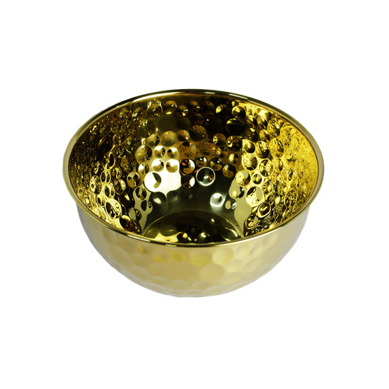 Imagem BOWL MARTELADO DOURADO EM AÇO INOX 14,5X27CM - LILIAN GIFT DESIGN