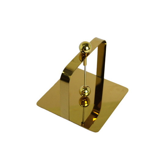Imagem PORTA-GUARDANAPO PÊNDULO EM AÇO INOX DOURADO 15X15X15CM - LILIAN GIFT DESIGN