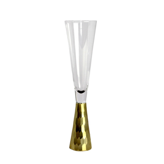 Imagem TAÇA PEDESTAL COM BASE DOURADA 24,5X6CM - LILIAN GIFT DESIGN