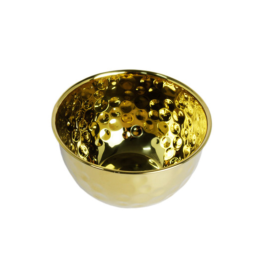 Imagem BOWL MARTELADO DOURADO EM AÇO INOX 11X19CM - LILIAN GIFT DESIGN