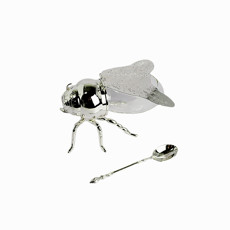 Imagem de AÇUCAREIRO FORMATO ABELHA EM METAL E VIDRO 8,5X14,5X10CM - LILIAN GIFT DESIGN - Lilian Distribuidora Comercial Ltda