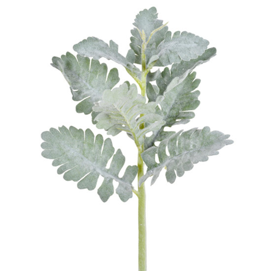 Imagem HASTE DECORATIVA DE FOLHAS CREME VERDE FLOCADAS EMPLÁSTICO MOLDÁVEL - GRILLO