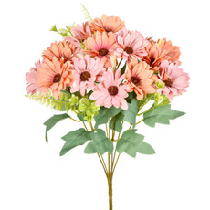 Imagem de BUQUÊ DECORATIVO DE MARGARIDAS ROSA CLARO EM PLÁSTICO MOLDÁVEL 40X7CM - GRILLO - Grillo Ltda