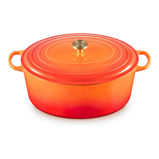 Imagem PANELA REDONDA SIGNATURE 15L EM FERRO FUNDIDO E PEGADOR DOURADO - LE CREUSET